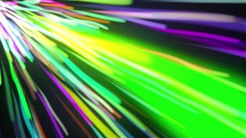 3d rendering a spectacular motion graphics. Multicolored straight and wavy rays Stock Illustration