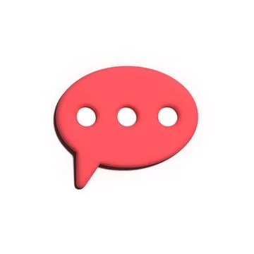 3d rendering speech balloon icon isolated on white background Stock Illustration