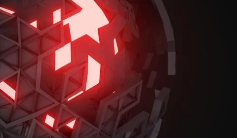 3D Rendering Of Sphere With Broken Shell Illustrazione stock