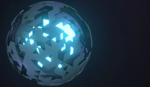 3D Rendering Of Sphere With Broken Shell Illustrazione stock