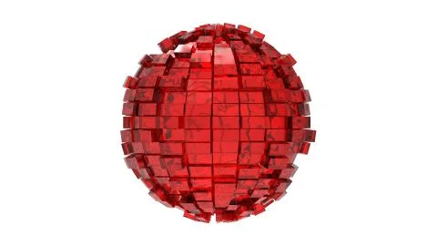 3d rendering of a sphere that looks like its exploding expanding Illustrazione stock