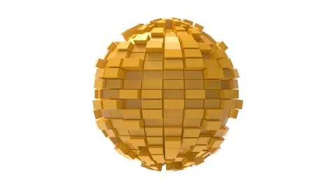 3d rendering of a sphere that looks like its exploding expanding Illustrazione stock