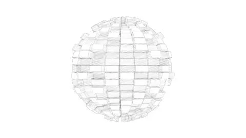 3d rendering of a sphere that looks like its exploding expanding Illustrazione stock