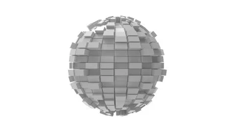 3d rendering of a sphere that looks like its exploding expanding Illustrazione stock