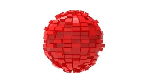 3d rendering of a sphere that looks like its exploding expanding Stock Illustration