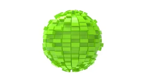 3d rendering of a sphere that looks like its exploding expanding Stock Illustration