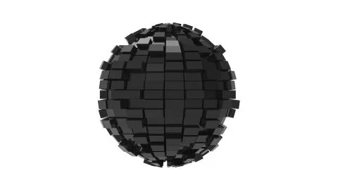 3d rendering of a sphere that looks like its exploding expanding Illustrazione stock