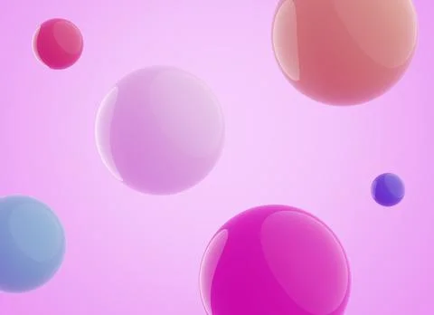 3d rendering Spheres Abstract background glossy color bubbles color background Stock Illustration