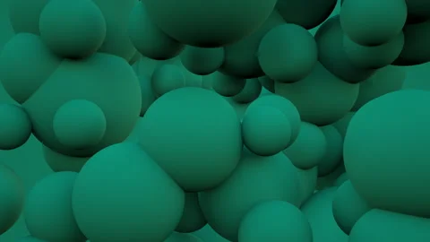 3D rendering of spheres of different sizes moving smoothly Stock Footage 170050430
