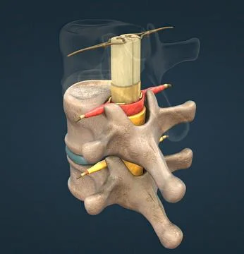 3D rendering of the spinal cord and spinal nerves - healthcare concept Stock Illustration