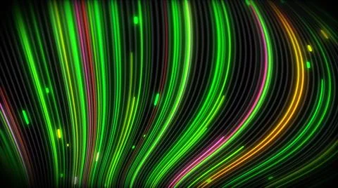 3D rendering of spiral bright vortex streams of light on a surface with lines Stock Illustration