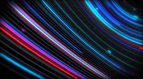 3D rendering of spiral bright vortex streams of light on a surface with lines Stock Illustration