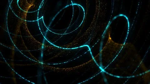 3d rendering spiral particle background. Twist shape made of small random par Stock Illustration