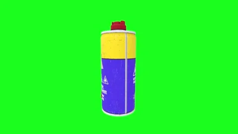 3D rendering of a spray can with vibrant colors on a bright background Stock Footage 303594976