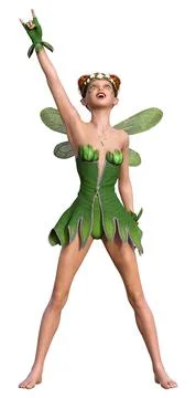 3D Rendering Spring Fairy on White Stock Illustration