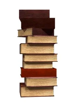 3D Rendering Stack of Books on White Stock Illustration