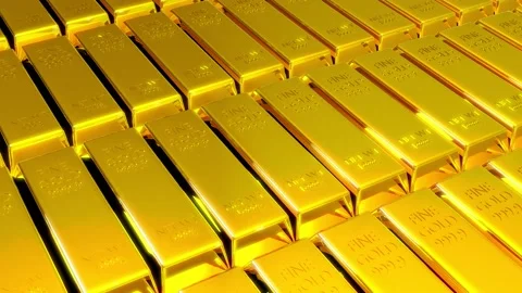  3D rendering, Stack of Gold Bars and investment finance business, Financial con Stock Footage 234697593
