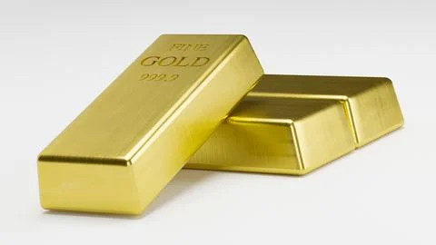 3D rendering stack Gold Bars, Stock Photos