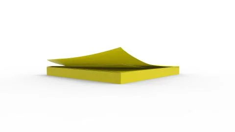 3d rendering of a stack of sticky notes isolated in white background Stock Illustration