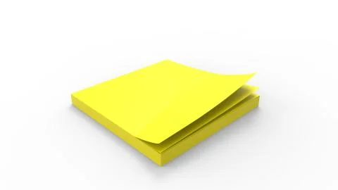 3d rendering of a stack of sticky notes isolated in white background Stock Illustration