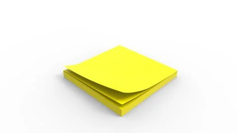 3d rendering of a stack of sticky notes isolated in white background Stock Illustration