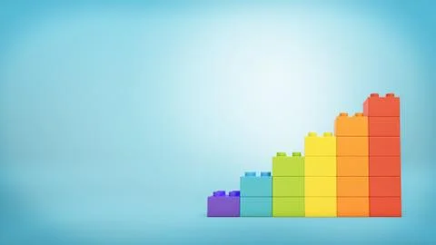 3d rendering of a stack of toy blocks building blocks made to look like a ladder Illustration