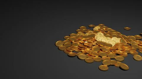 3d rendering stacked up bitcoin gold coin yellow coin golden イラスト素材