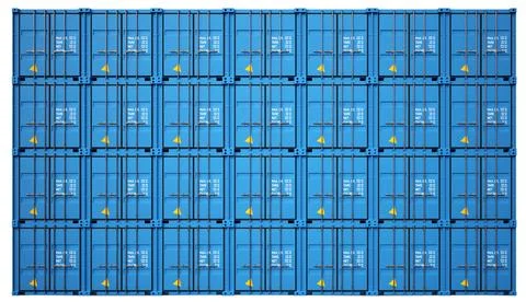 3d rendering of stacked color cargo containers Stock Illustration