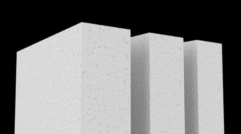 3D rendering of stacked styrofoam sheets isolated on a black background Stock Illustration
