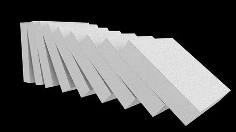 3D rendering of stacked styrofoam sheets isolated on a black background Stock Illustration