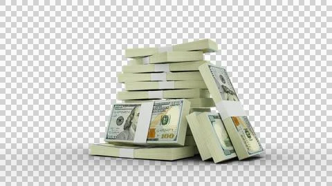 3d rendering of Stacks of 100 US dollar notes Stock Illustration