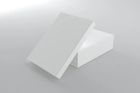 3d rendering of stacks of A4 papers with copy space over a white background イラスト素材
