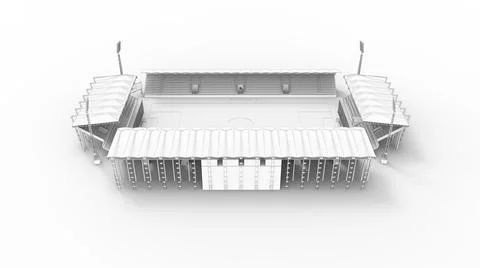 3D rendering of a stadium building architecture structure isolated on white Stock Illustration