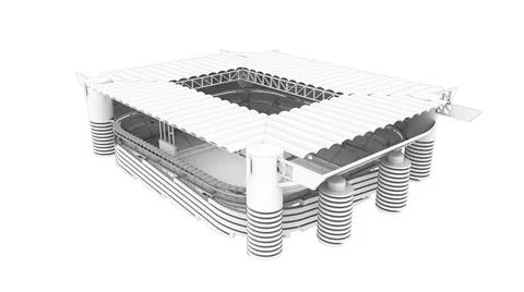 3D rendering of a stadium building architecture structure isolated on white Ilustración de archivo