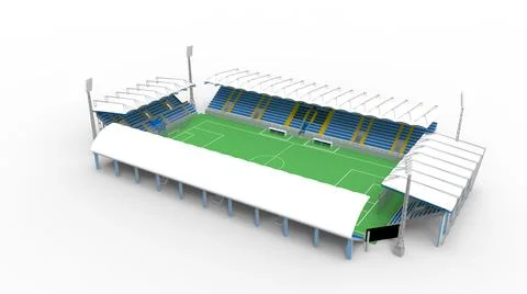 3D rendering of a stadium building architecture structure isolated on white Ilustración de archivo