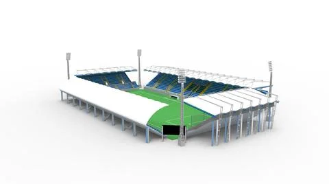 3D rendering of a stadium building architecture structure isolated on white Stock Illustration