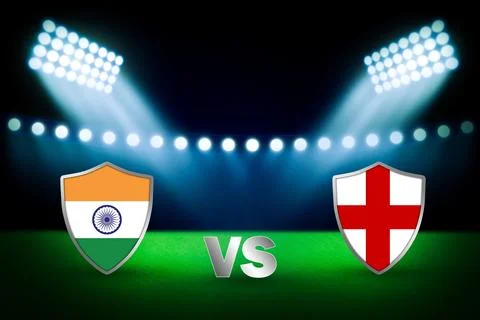 3D rendering the stadium for the India Vs England cricket match championship Stock Illustration