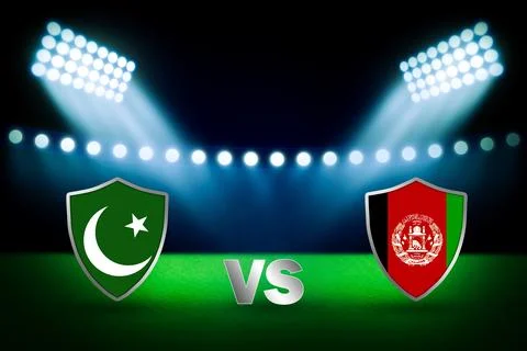 3D rendering of the stadium for the Pakistan Vs Afghanistan cricket match Stock Illustration