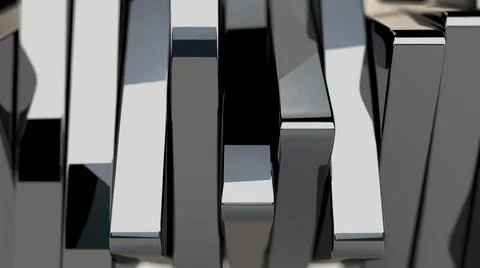 3d rendering of Stainless steel bars in vertical rows. Stock Illustration