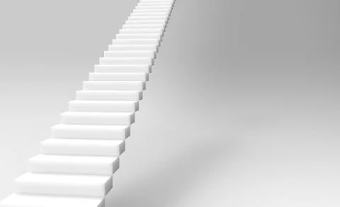 3d rendering of stair to upside isolated Ilustración de archivo