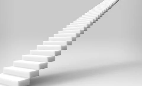 3d rendering of stair to upside isolated Ilustración de archivo