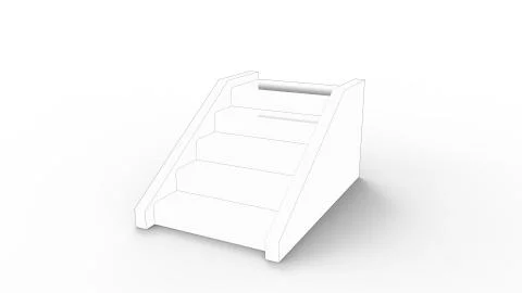 3D rendering of a stairs isolated in white background Illustrazione stock