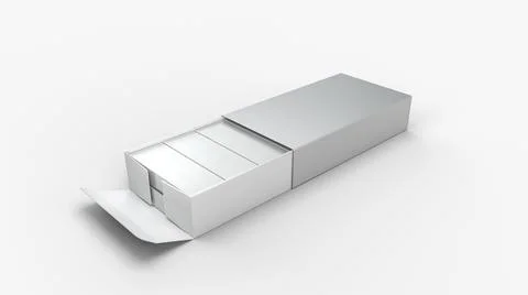 3D rendering of a staple box isolated in the white background Stockillustratie