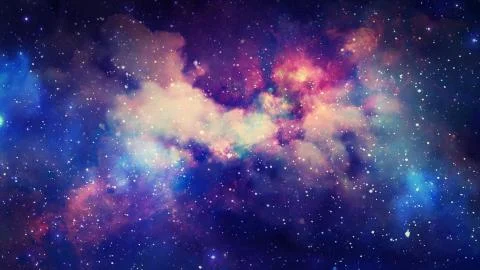 3D rendering stars nebula and galaxies 库存插图