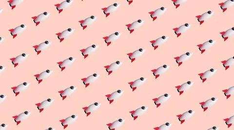 3D Rendering Start up Rocket Cute Clean Pastel color Pattern Animation 3D ill 스톡 일러스트