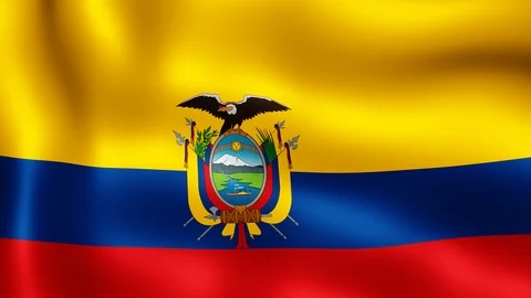 3D rendering. State flag of Ecuador, fluttering in the wind. Stock Footage 109270800