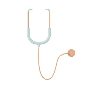 3d rendering of Stethoscope, 3d icons, pastel minimal cartoon style  isolated Stock Illustration