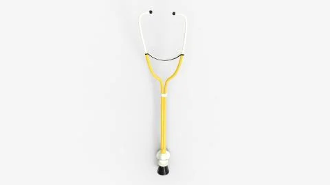 3d rendering of a stethoscope isolated in a studio background Illustrazione stock