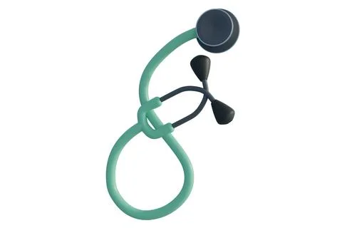 3D rendering of stethoscope on white background Stock Illustration