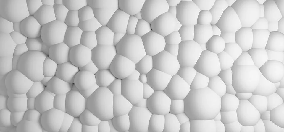 3D rendering sticky white balls bubbles like molecules Stock Illustration